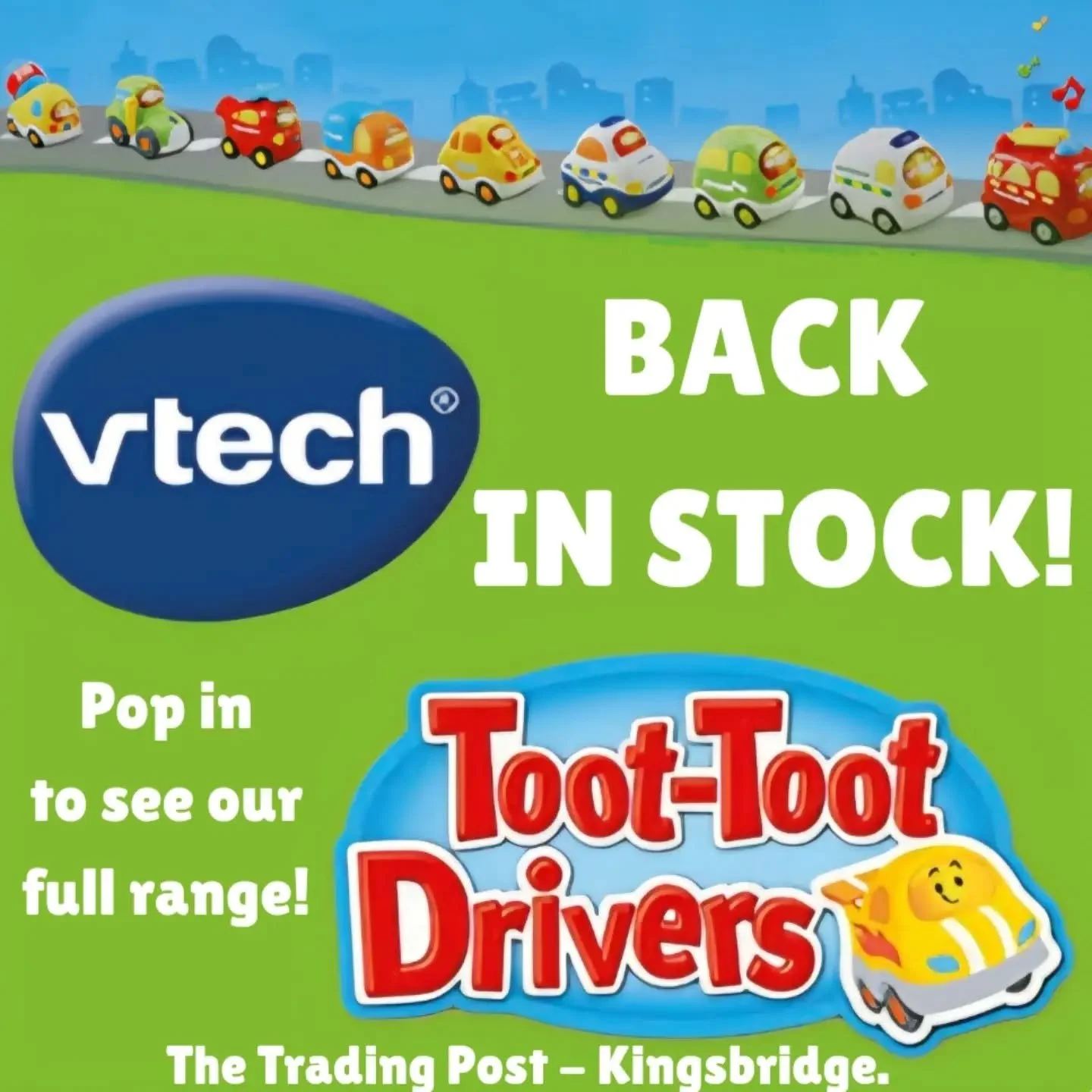 🚌🛻🚂🚗 Toot-Toot🚓🚚🏎🚒

We have RESTOCKED @vtechtoysuk TOOT TOOT DRIVERS, pop in to see our range of Toot Toot, vehicles, sets, including the Chug &amp; Learn Train set &amp; V Racers Race Pack.