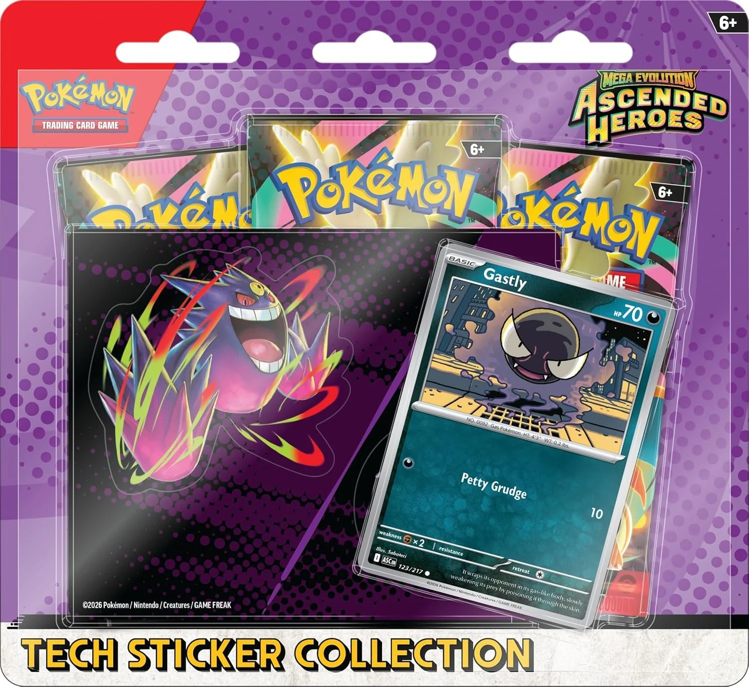 PRE ORDER -Pokemon TCG: Mega Evolution—Ascended Heroes Tech Sticker Collection—Gastly