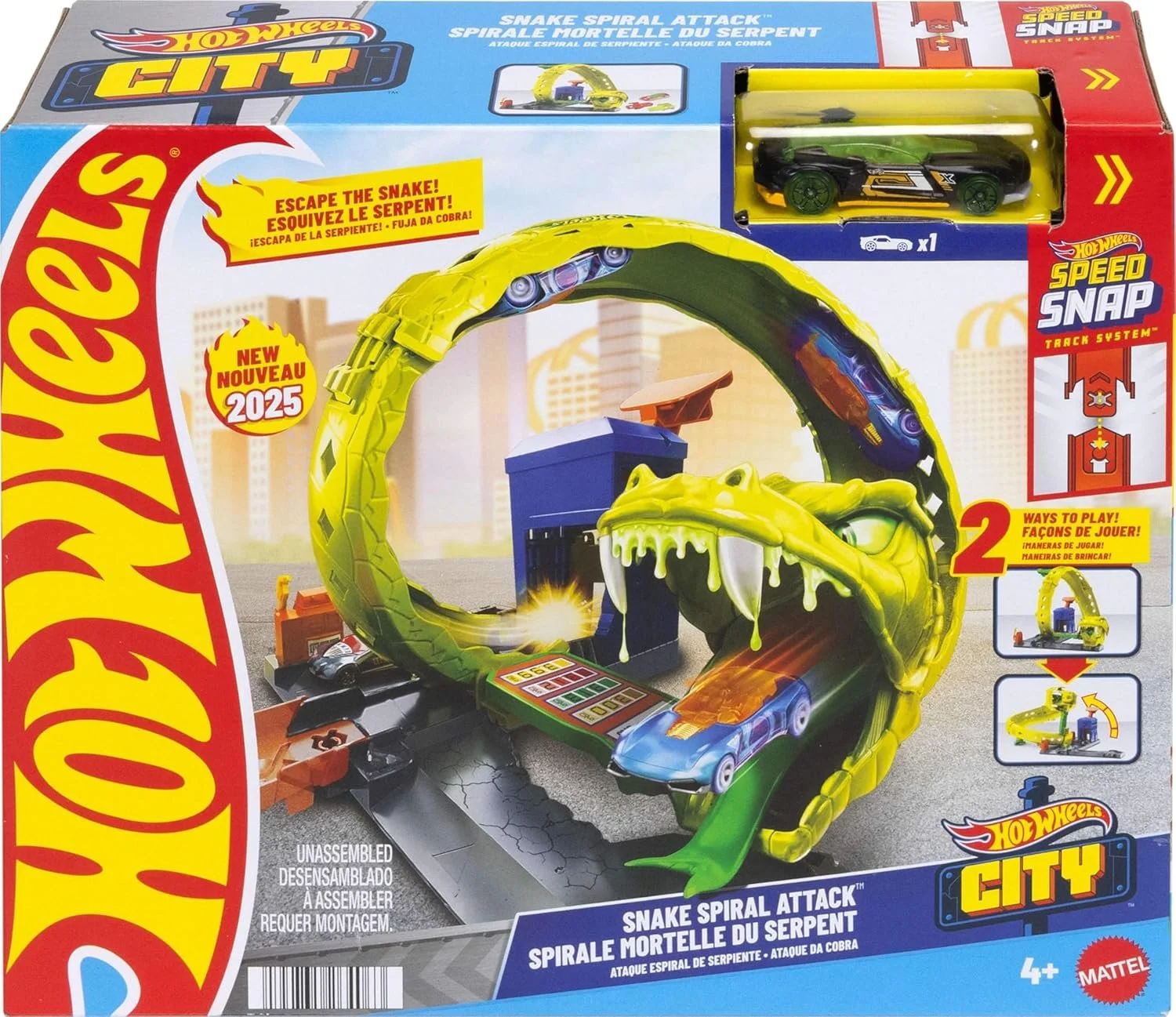Hot Wheels City Nemesis Attack Playset - Dinosaur-Themed Car Track For Kids