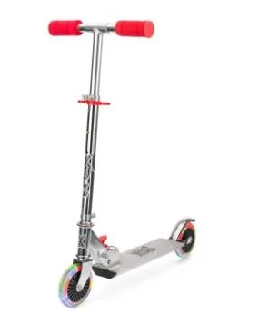 Folding Scooter with Led Wheels - Red & Silver - Xootz -COLLECTION ONLY