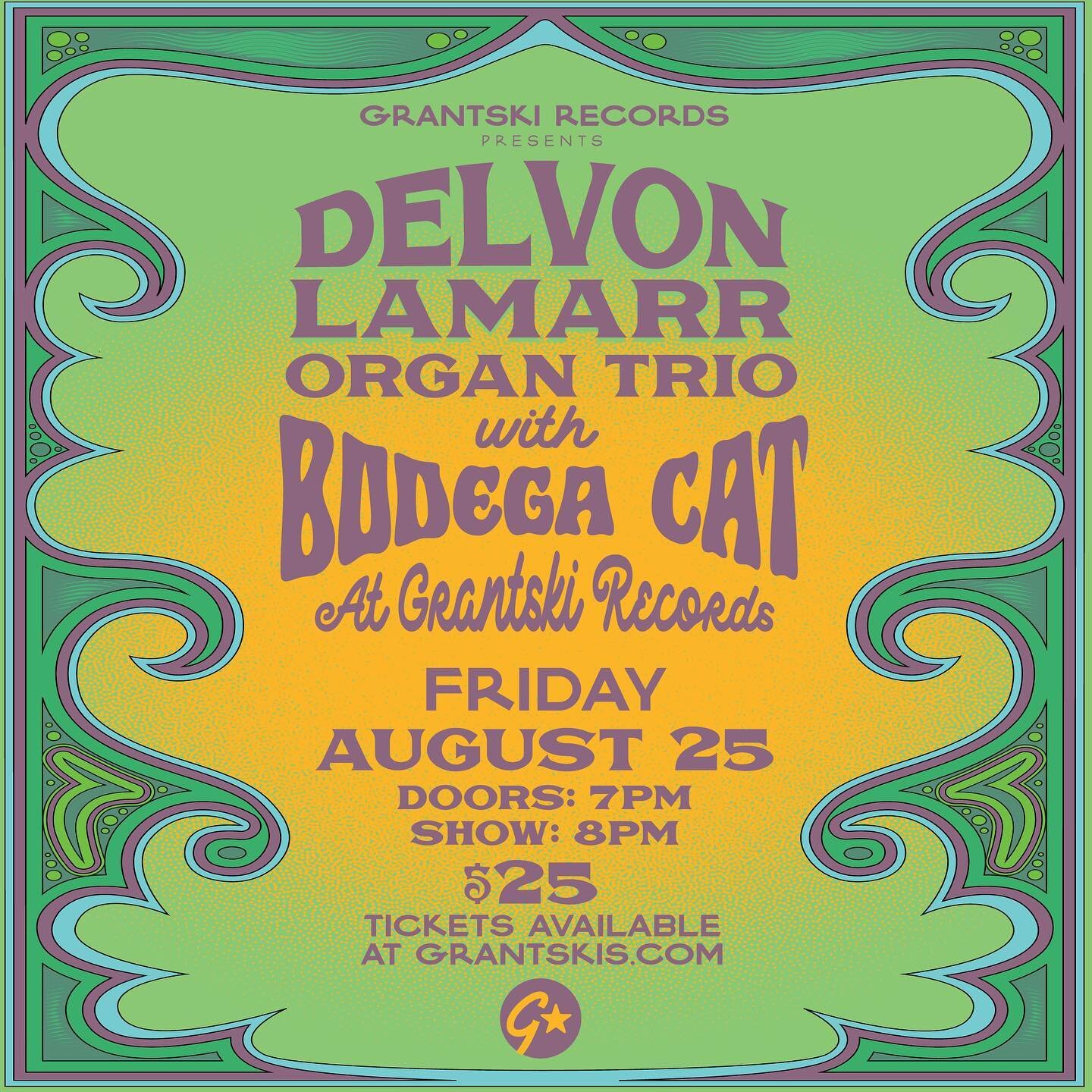 We&rsquo;re thrilled to get to warm up the stage for Delvon Lamar Organ Trio on 8/25 at Grantski Records!