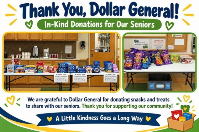 Thank You to Dollar General for generosity.