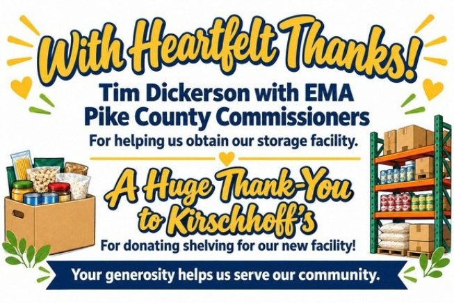 Thank You to Tim Dickerson for generosity.