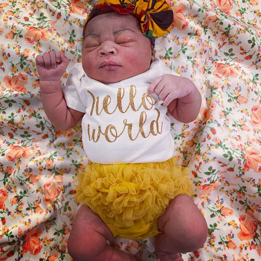 This sweet baby has her October style on. #helloworld