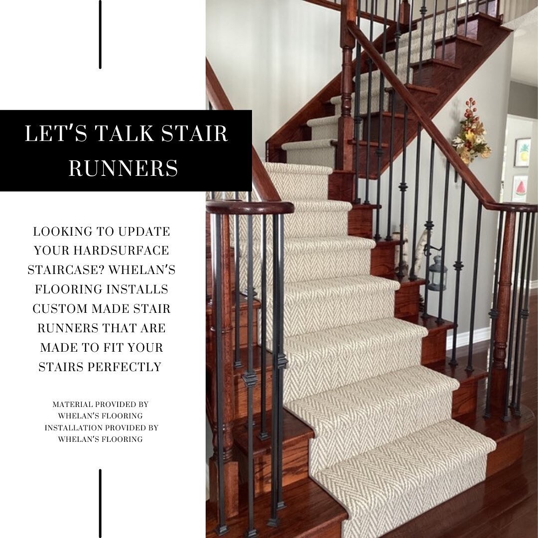 Contact us today to get started on your new custom stair runner! 
.
.
.
Material provided by @whelansflooringcentre 
Installation provided by @whelansflooringcentre