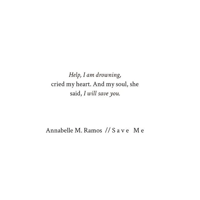 #Haiku &quot;Help, I am drowning,&quot; cried my heart.
And my soul, she said, &quot;I will save you.&quot;
.
.
.
I'm going to be vulnerable for a second: Do you ever feel like there are two entities in you - one that struggles to swim,&nbsp;and the 