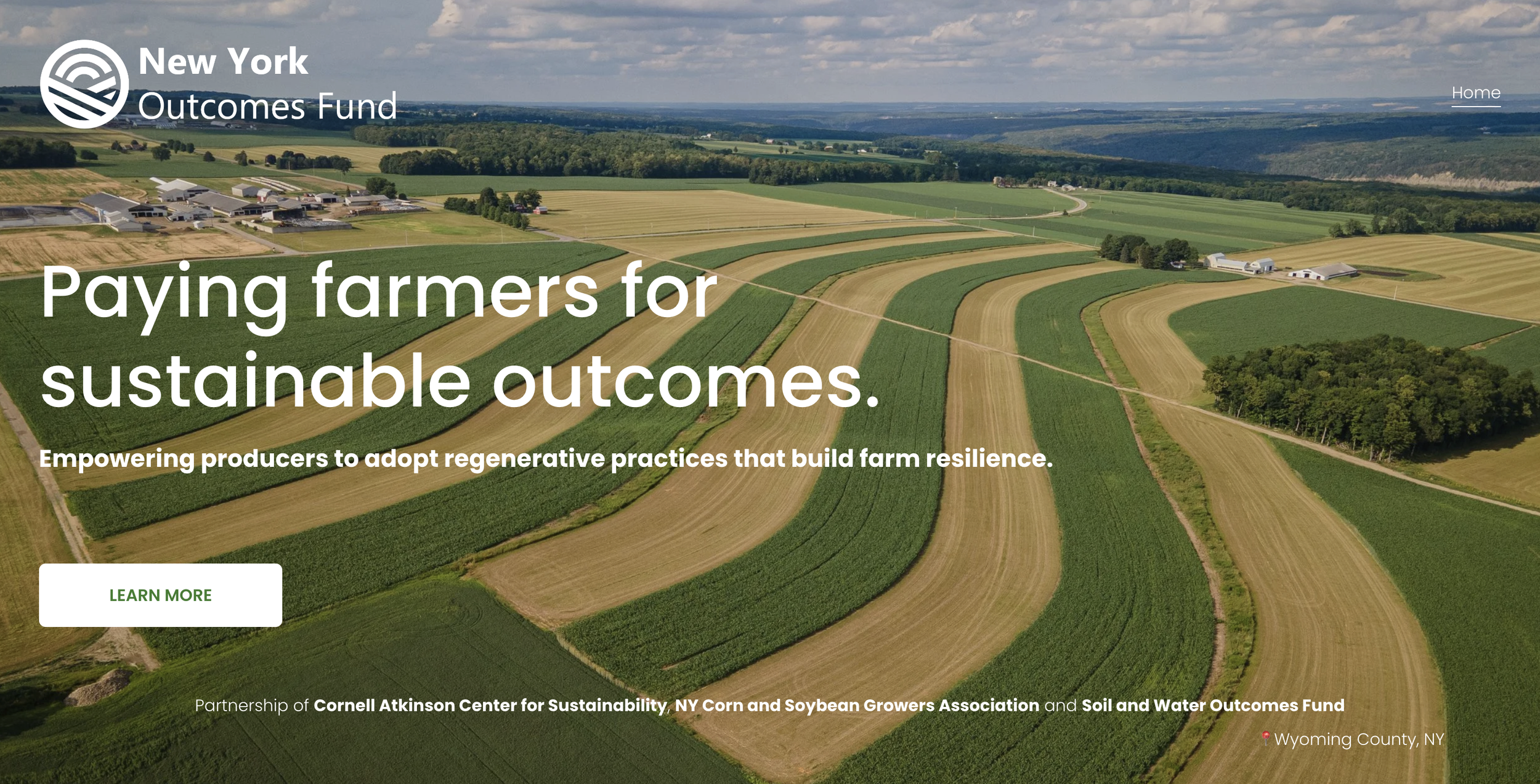 Launch of new pilot project, New York Outcomes Fund, incentivizing farmers to implement regenerative agriculture practices
