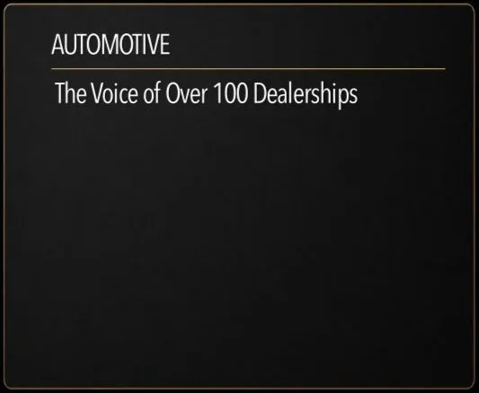 Automotive Advertising - Dave Crockett, the voice of over 120 automotive dealerships across the USA.  Group One Automotive, Benson Auto Group, Penske, Ore Automotive Group,