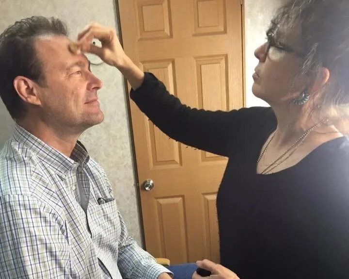 Behind The Scenes - Dave Crockett - Makeup time