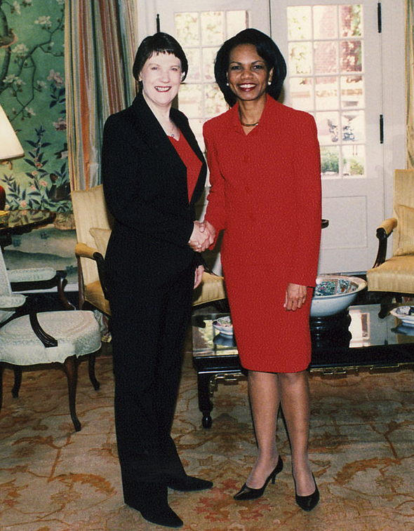 Helen Clark with US Secretary of State Condoleezza Rice, March 2007