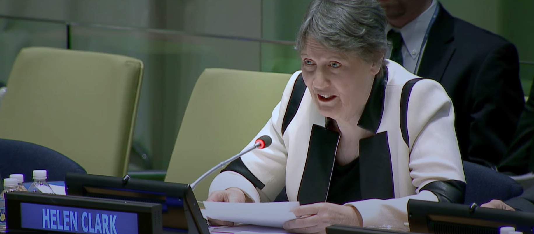Helen Clark during her campaign for the post of UN Secretary General, 2016