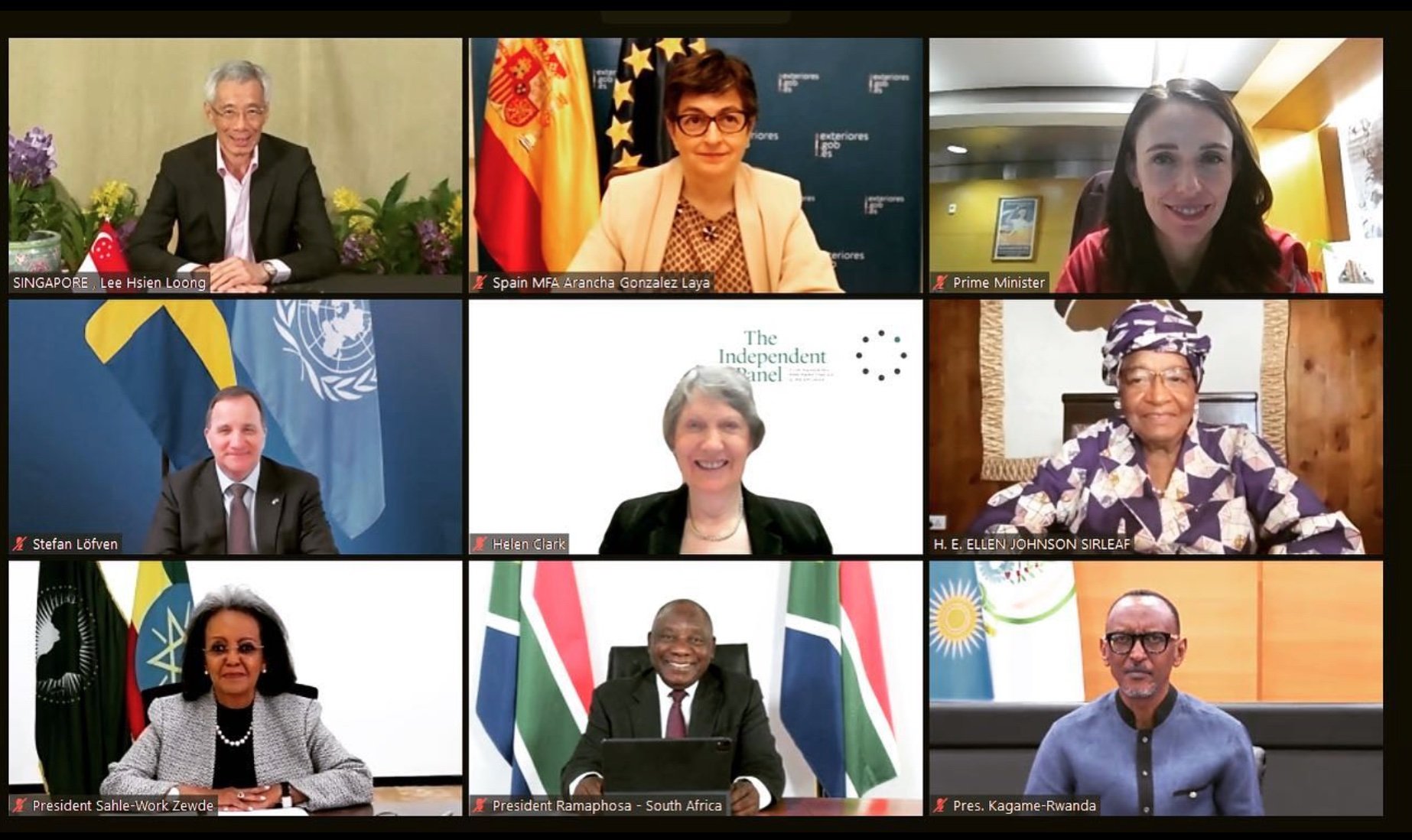 WHO's The Independent Panel for Pandemic Preparedness and Response Conference call  with international leaders, May 2021