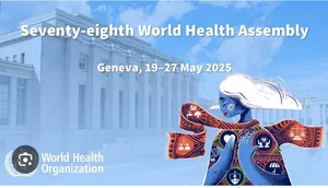 Helen Clark attends the 78th World Health Assembly