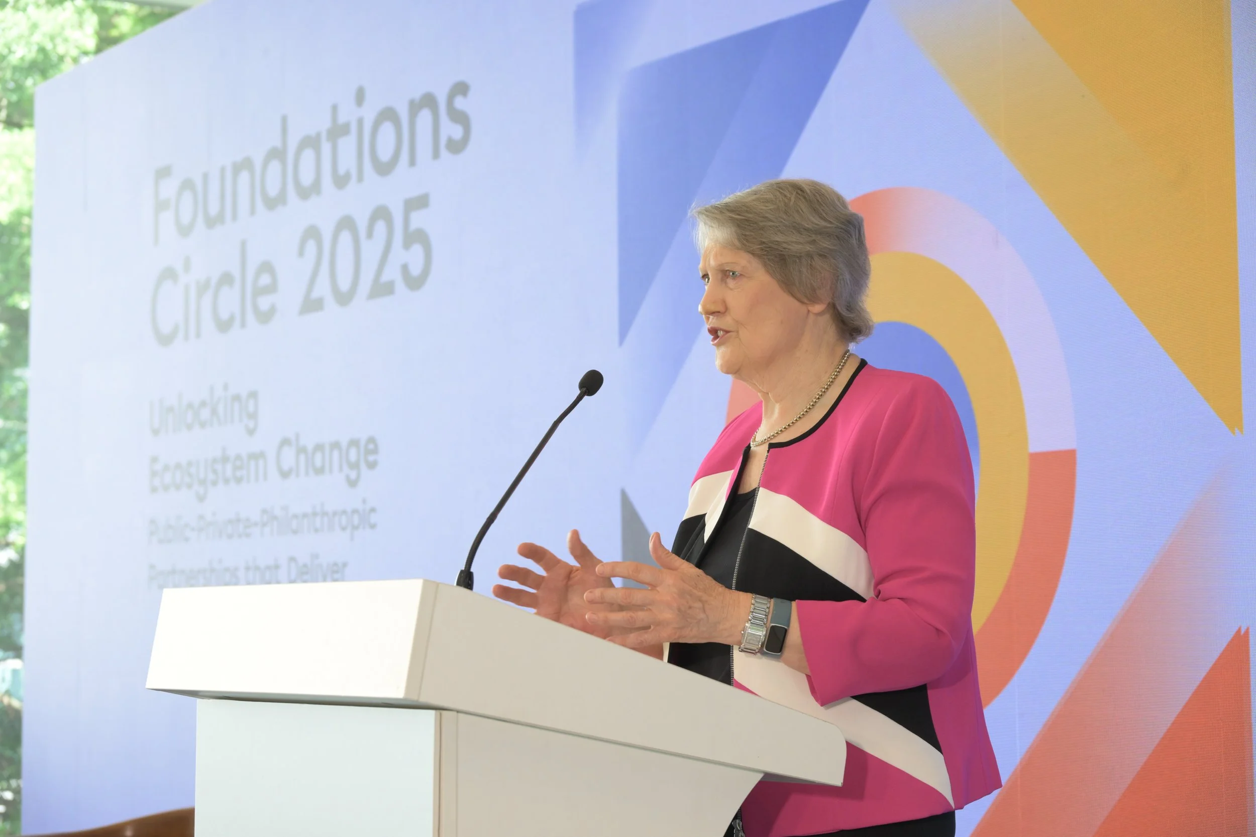 Helen Clark speaking at Foundation Circle Conference in Hong Kong September 2025