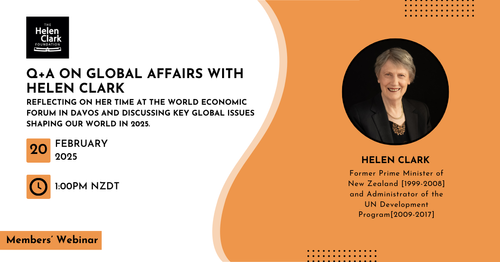 WEBINAR: Q+A on Global Affairs with Helen Clark