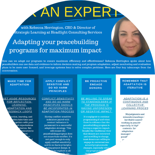 Ask an Expert: Adapting your peacebuilding program for maximum impact