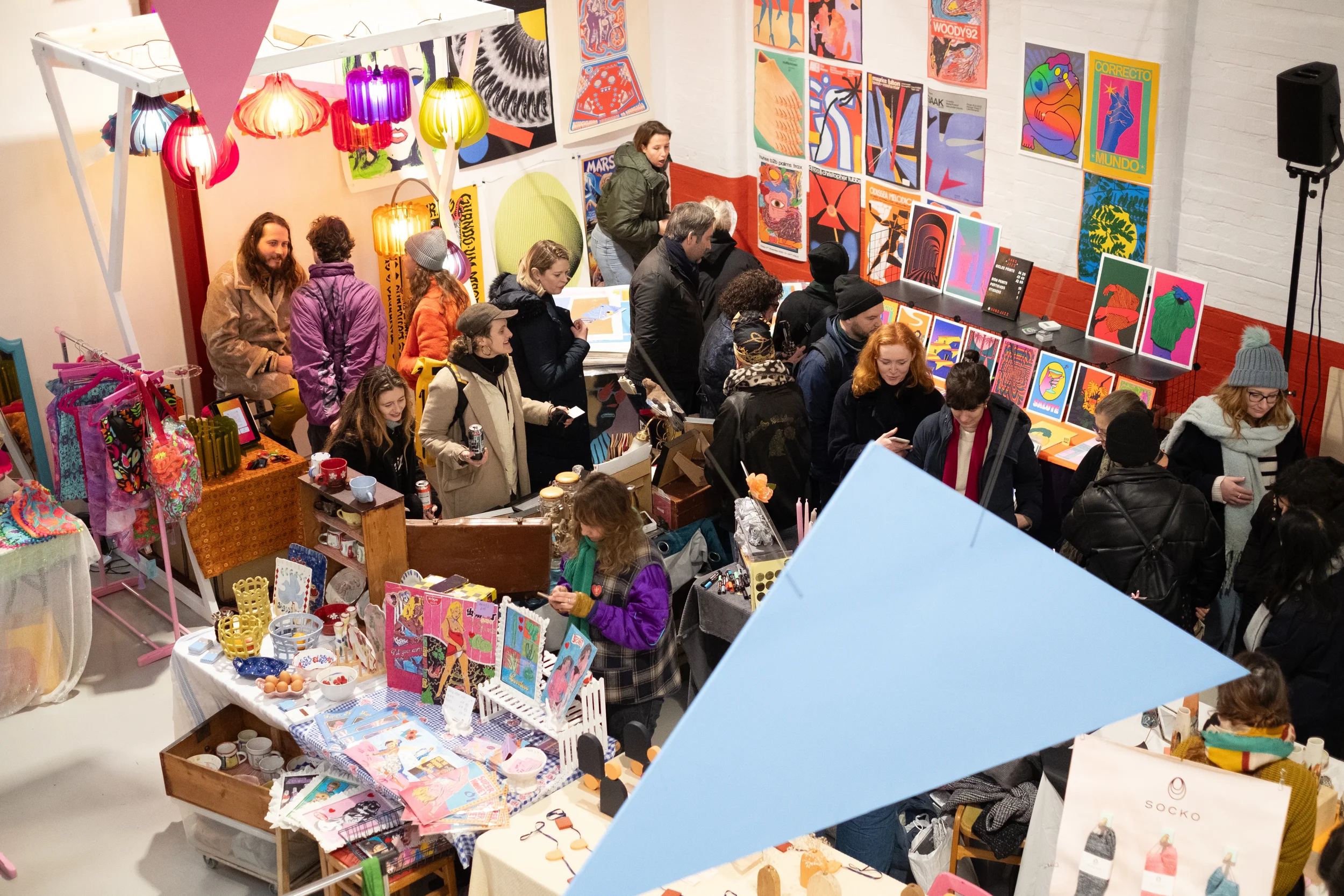 Independent designers exhibiting at a makers market in London