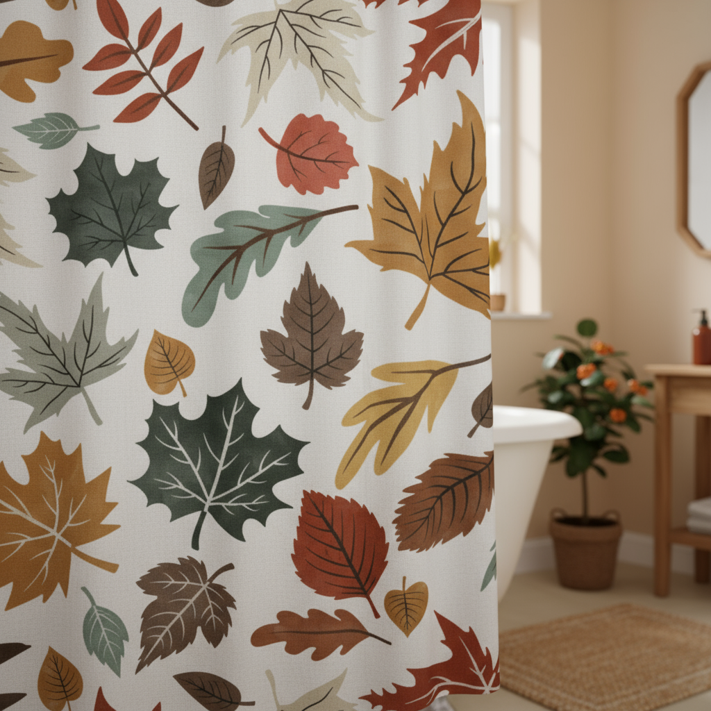 Firefly_Gemini Flash_Colocar esta cortina de ducha en un cuarto de baño de estilo otoñal juvenil, mostrar  115331.png