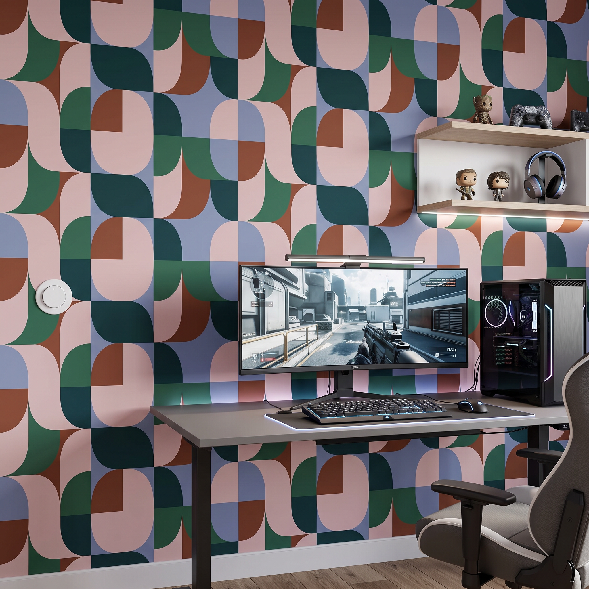 Abstract Curved Tile Blocks
