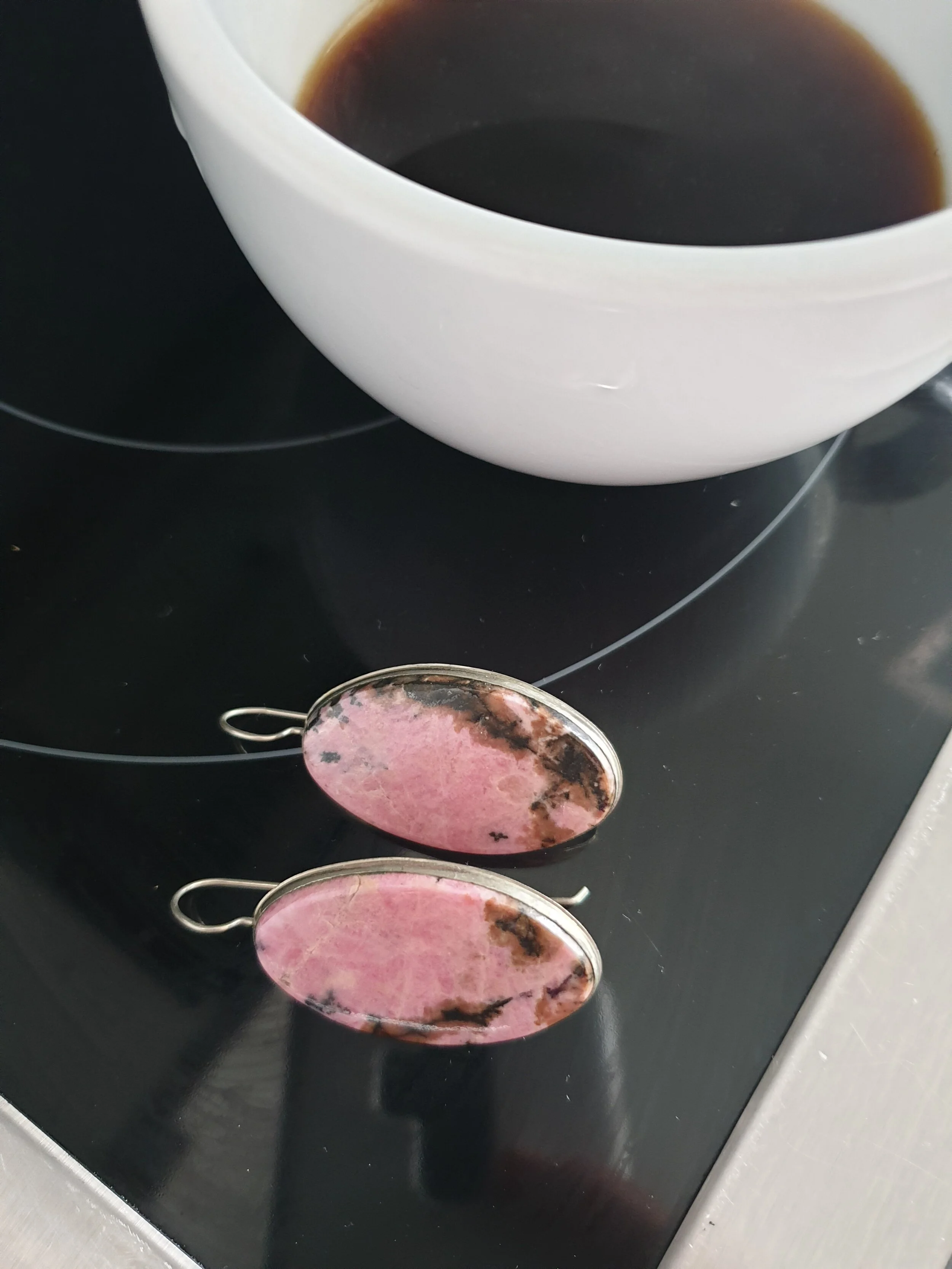 Rhodonite Earrings &amp; Ring Set