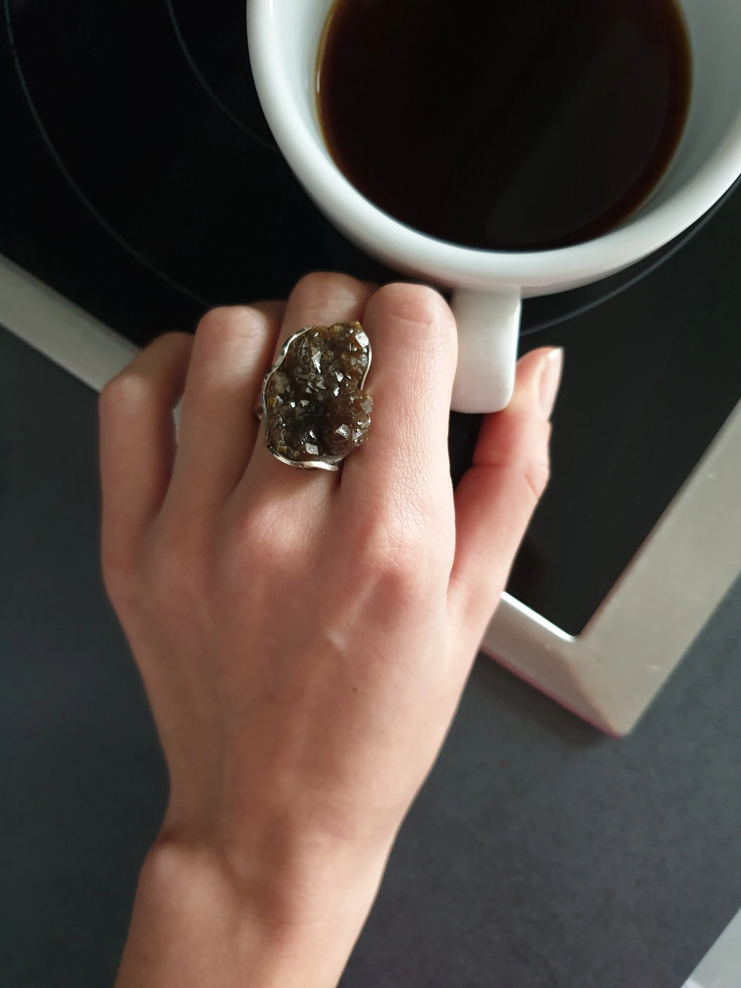 Grossular Garnet Ring. Super Rare Color.