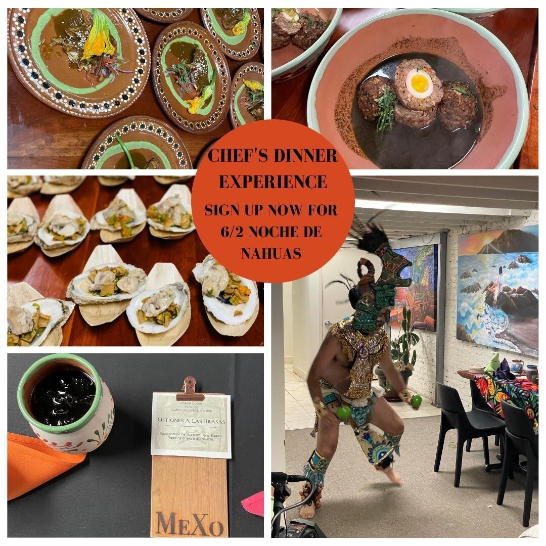 Mark your calendars for June 2nd at 6 pm and join us at MeXo restaurant for an extraordinary Chef Dinner Noche de Nahuas experience! 🎉🌮🌙 Prepare to be swept away by Chef Oscar's culinary artistry as he brings the ancient flavors of Nahuas cuisine 