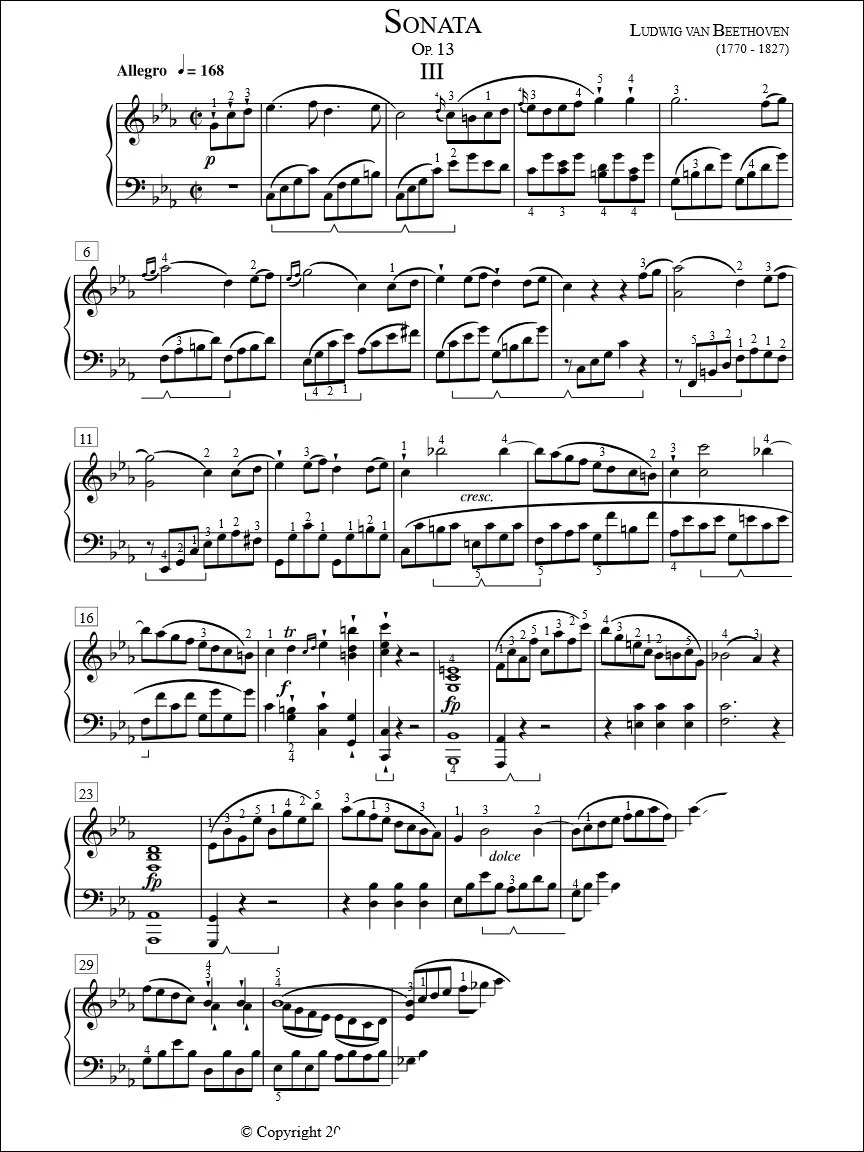 Sonata in C Minor, Op. 13 (3rd mvt) - Beethoven