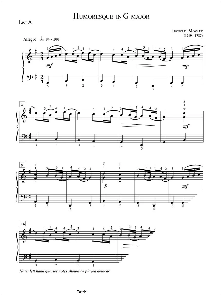Humoresque in G Major - L. Mozart