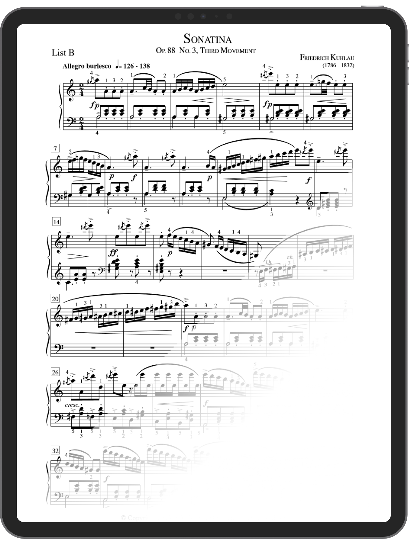 Sonatina Op 88 No 3 3rd Mvt Kuhlau British Columbia 