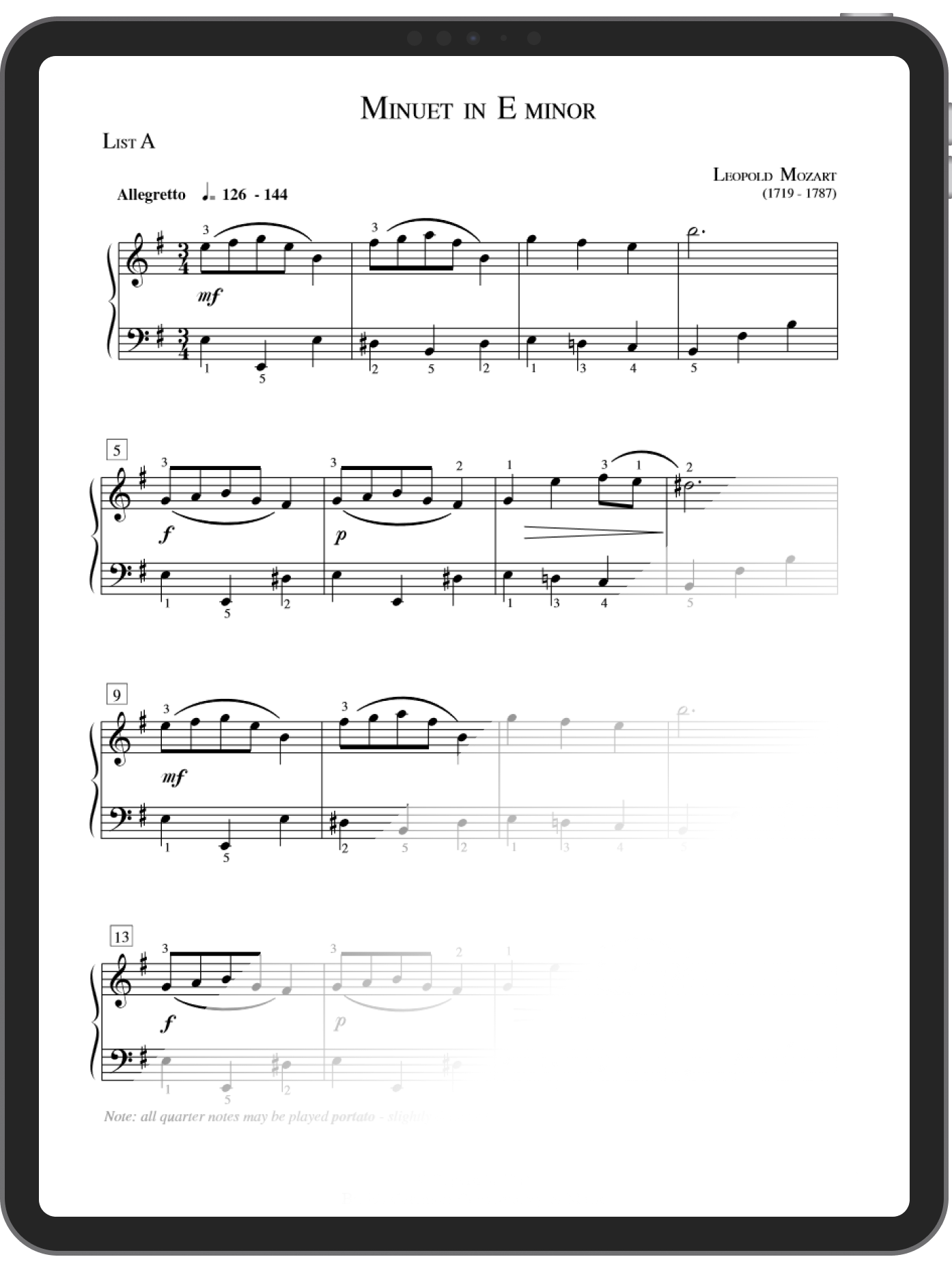 Minuet in E Minor - L. Mozart