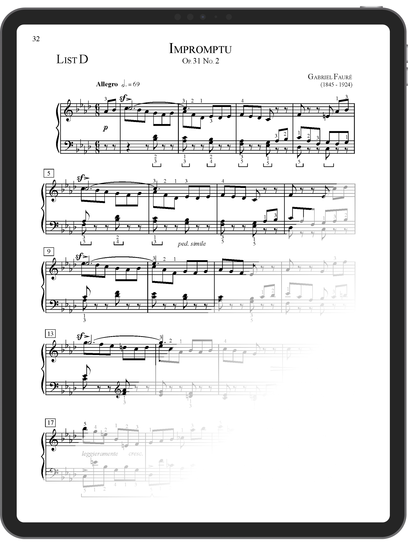Impromptu (Op. 31 No. 2) - Fauré