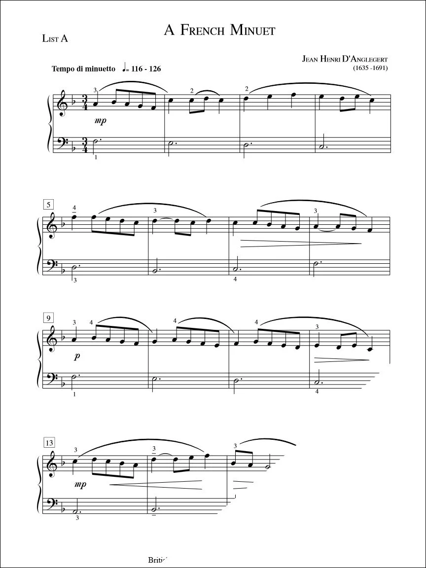 A French Minuet - D'Anglegert