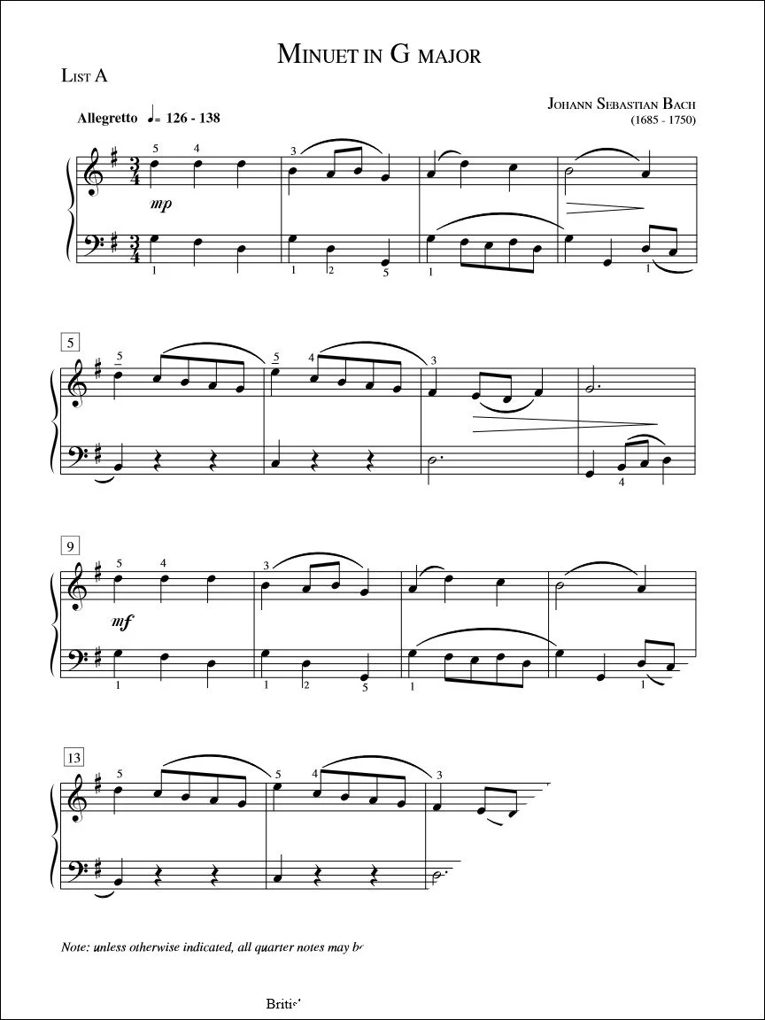 Minuet in G Major - J.S. Bach