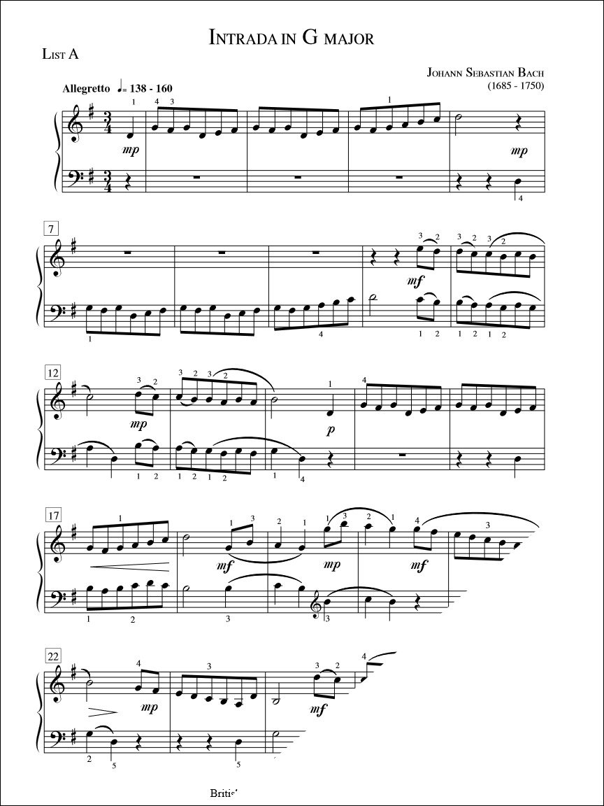 Intrada in G Major - J.S. Bach