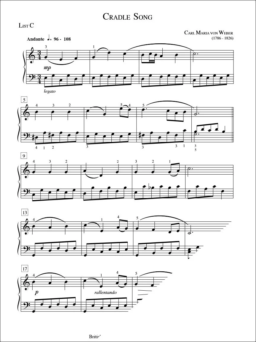 Cradle Song - Weber