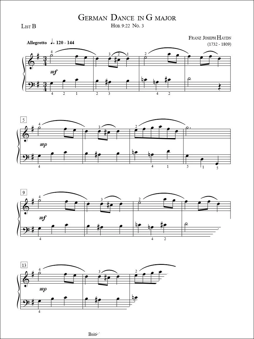 German Dance in G Major - Haydn