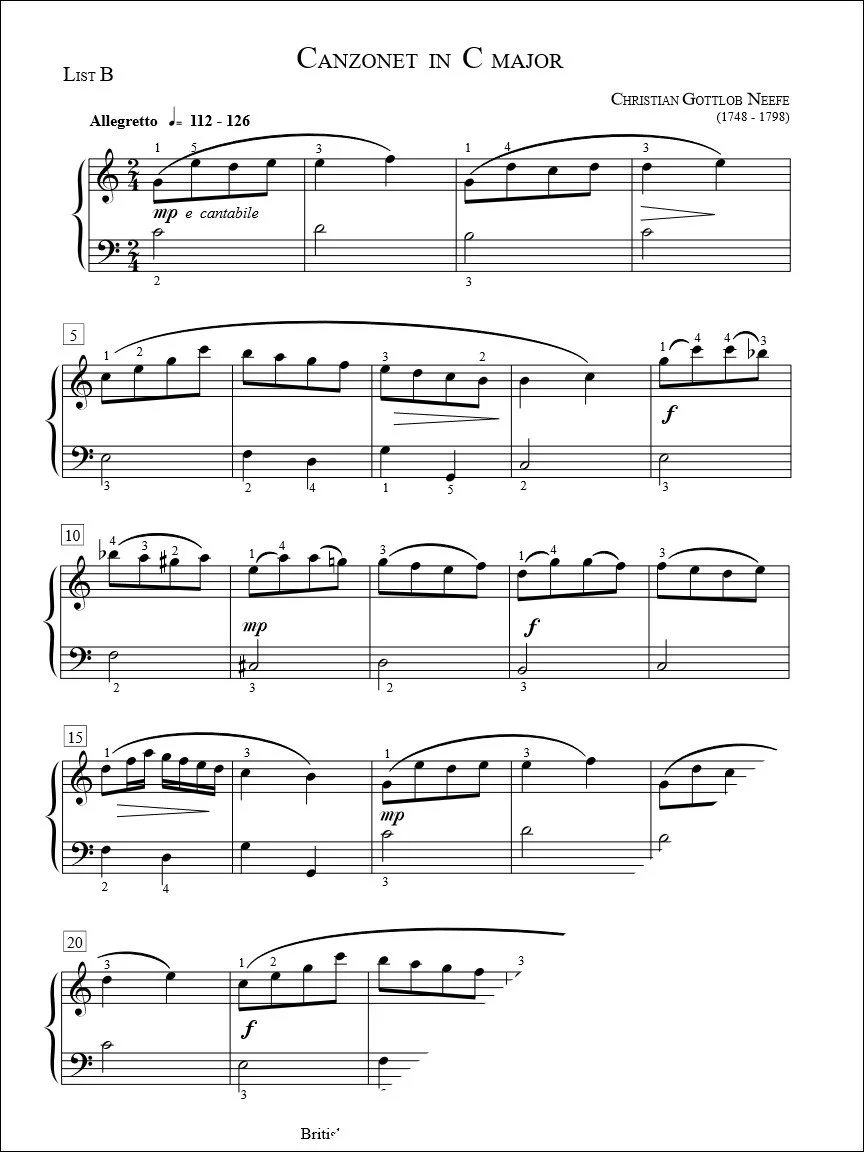 Canzonet in C Major - Neefe