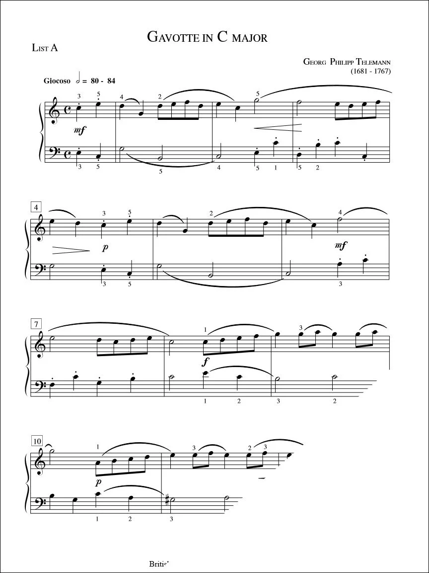 Gavotte in C Major - Telemann