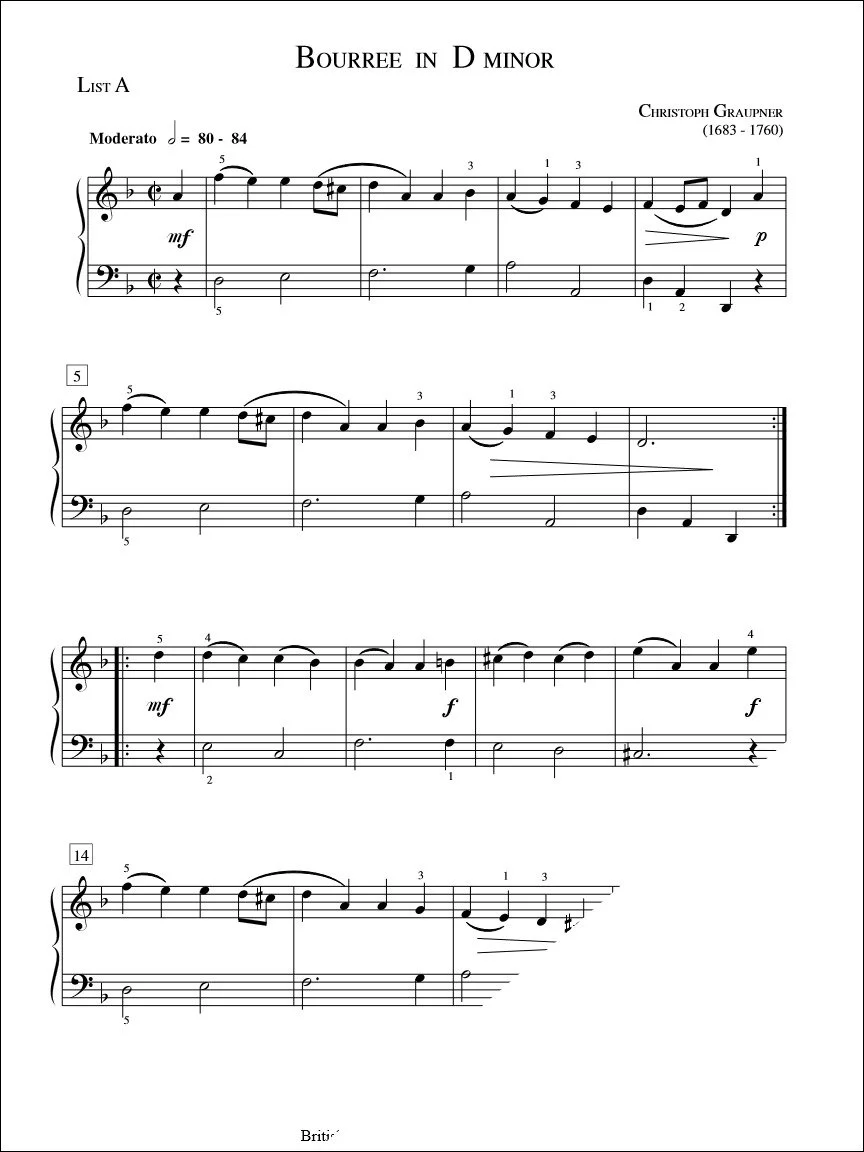 Bourree in D Minor - Graupner