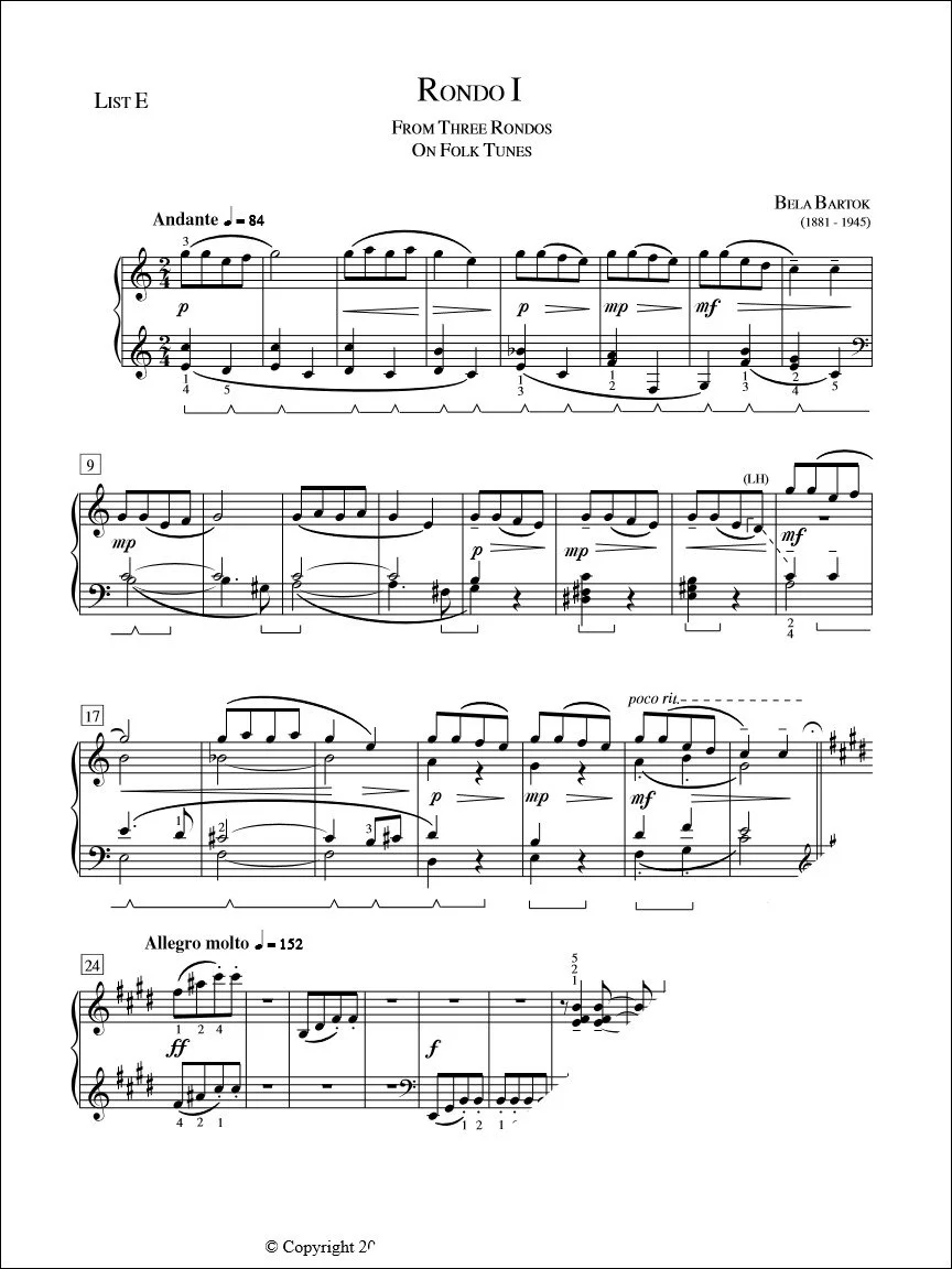 Rondo No. 1 - Bartok