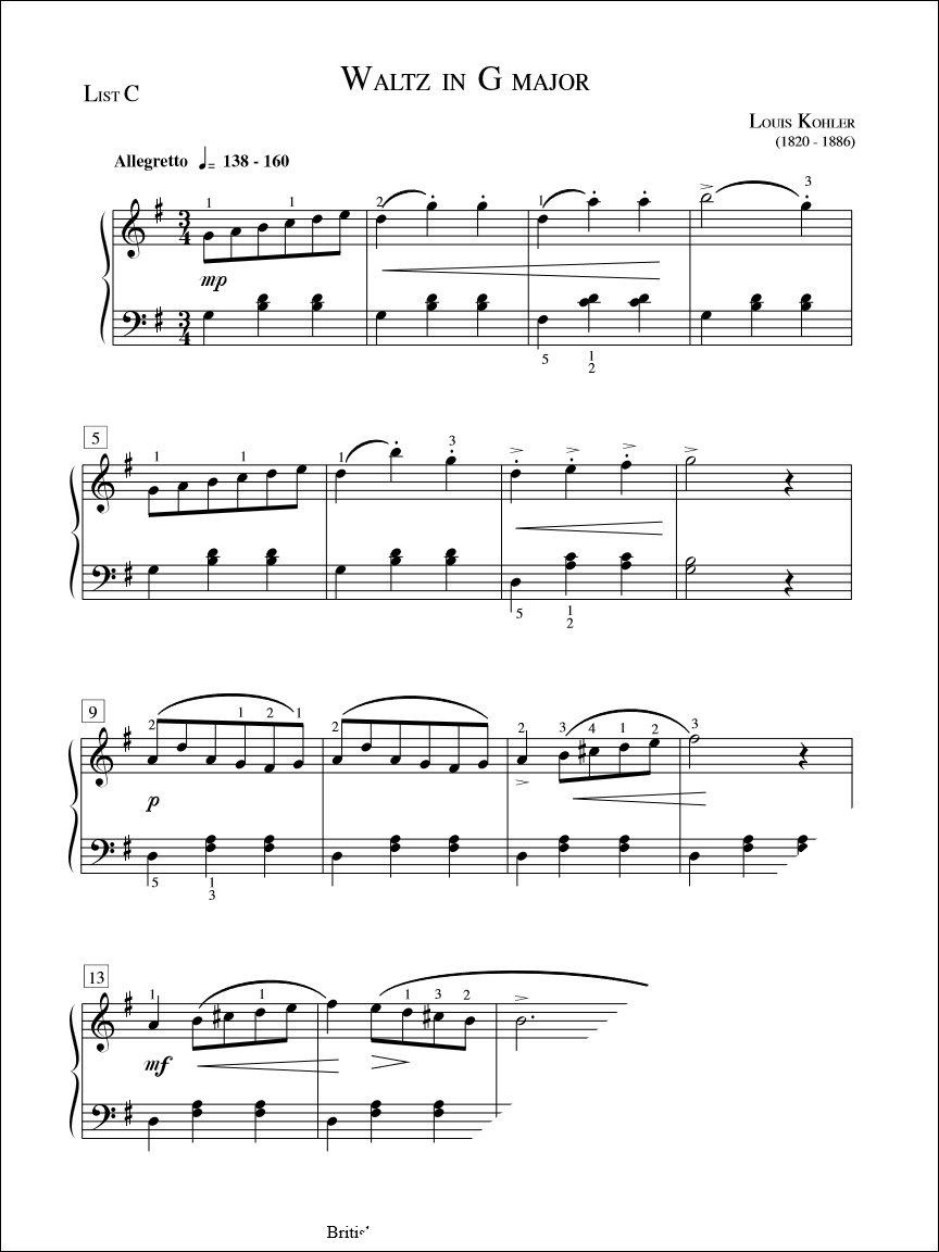 Waltz in G Major - Kohler