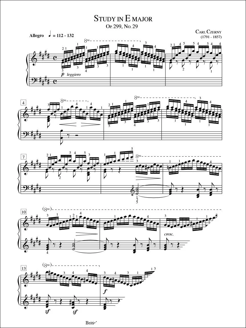 Study in E Major (Op. 299 No. 29) - Czerny
