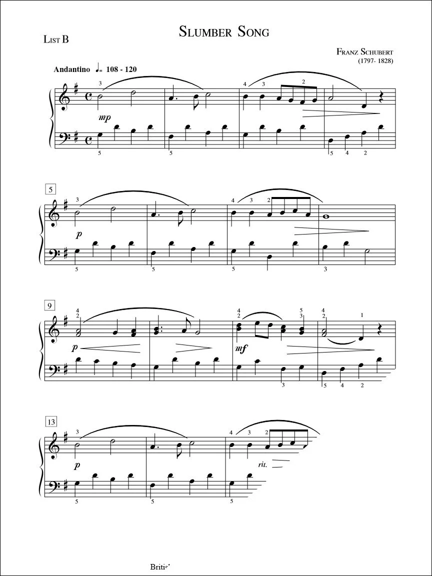 Slumber Song - Schubert