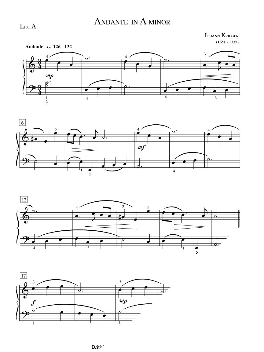 Andante in A Minor - Krieger