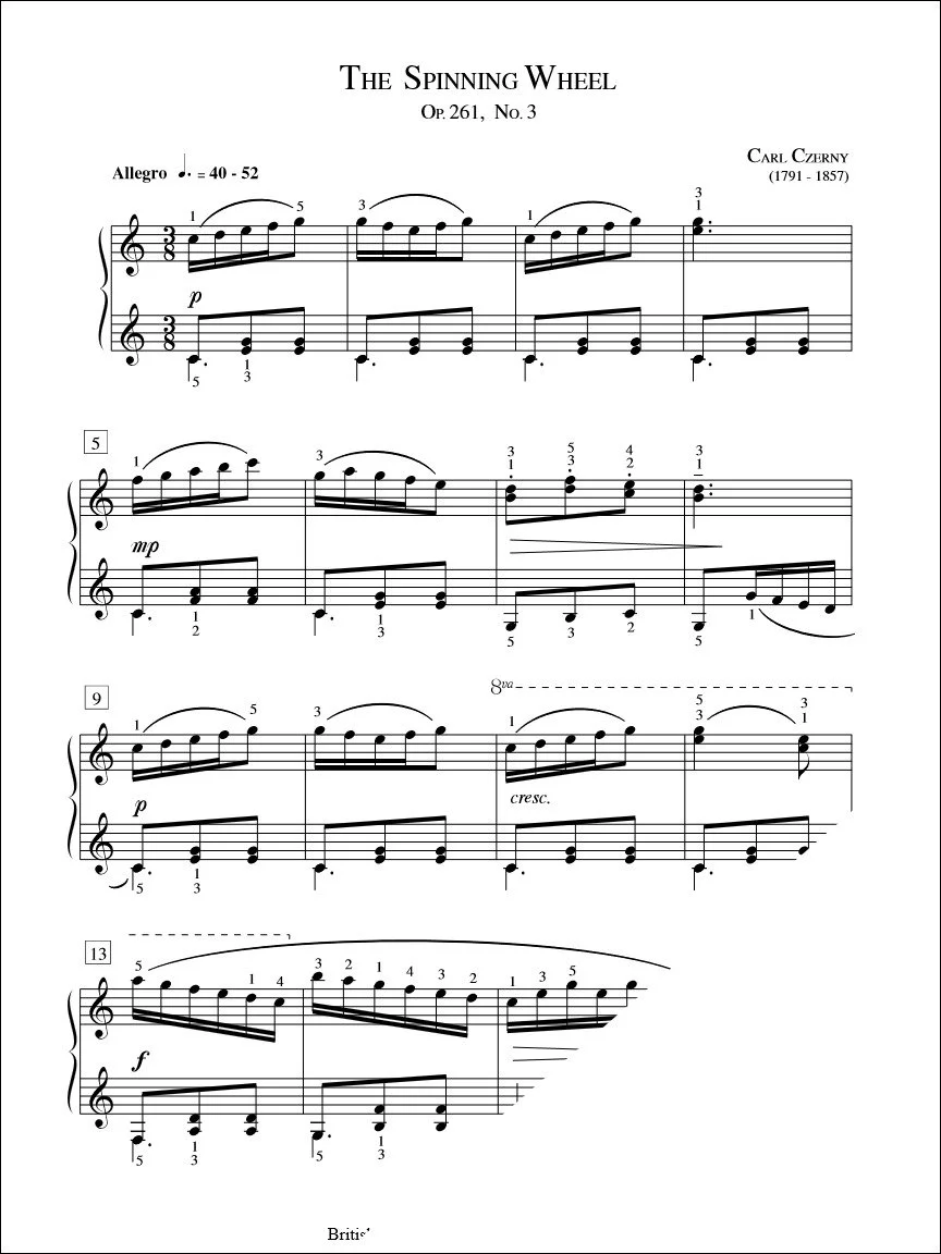 The Spinning Wheel (Op. 261 No. 3) - Czerny