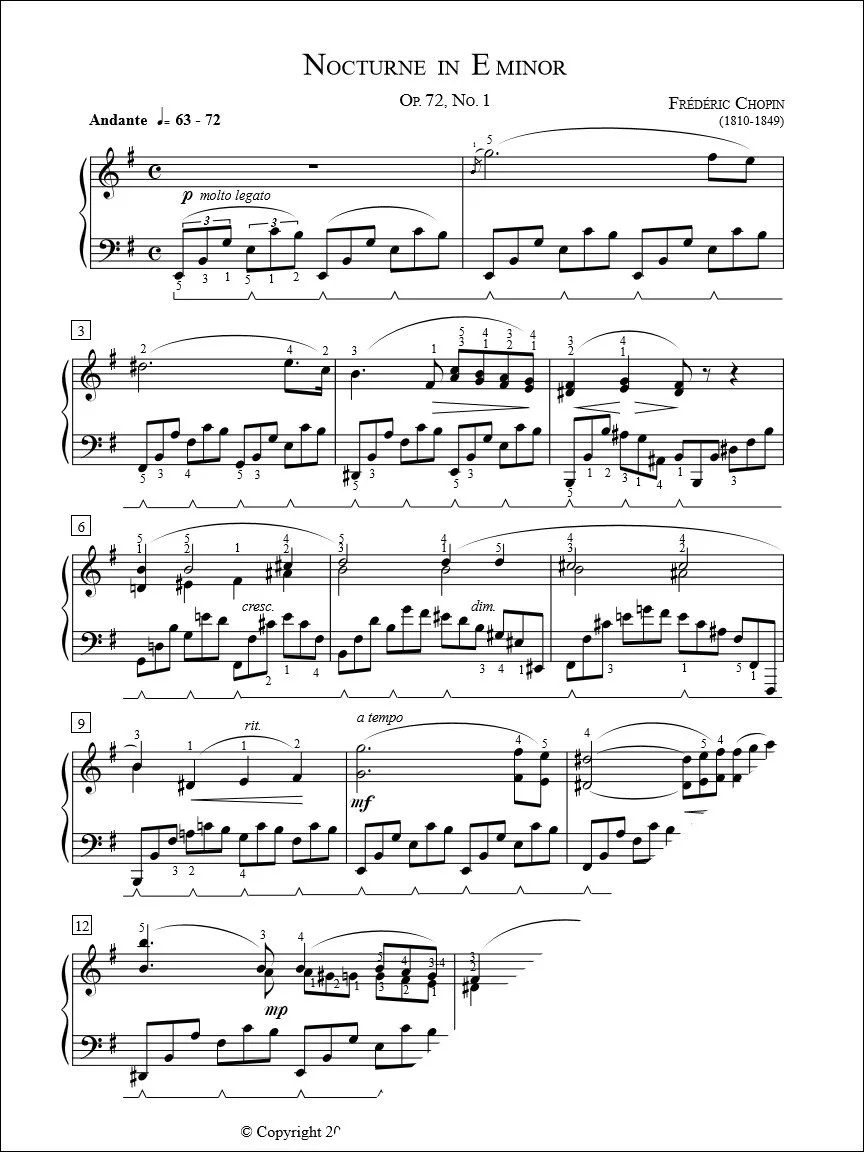 Nocturne in E Minor (Op. 72 No. 1) - Chopin