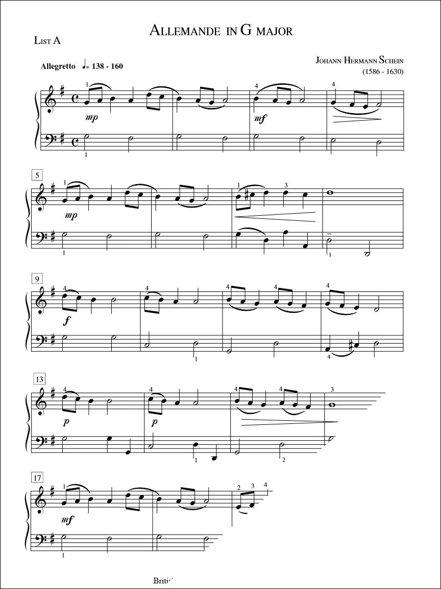 Allemande in G Major - Schein