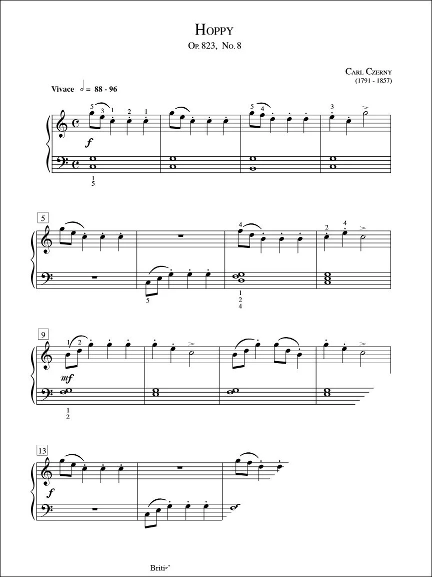 Hoppy (Op. 823 No. 8) - Czerny