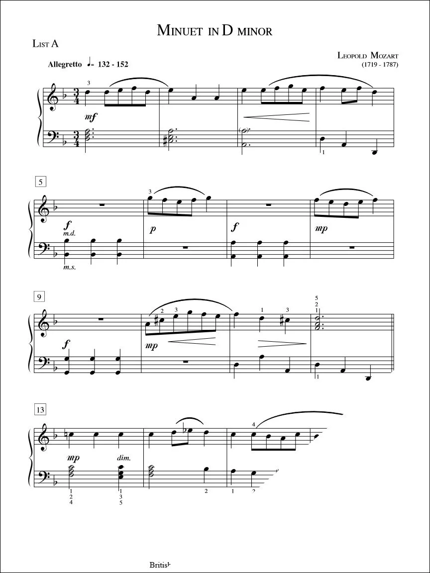 Minuet in D Minor - L. Mozart