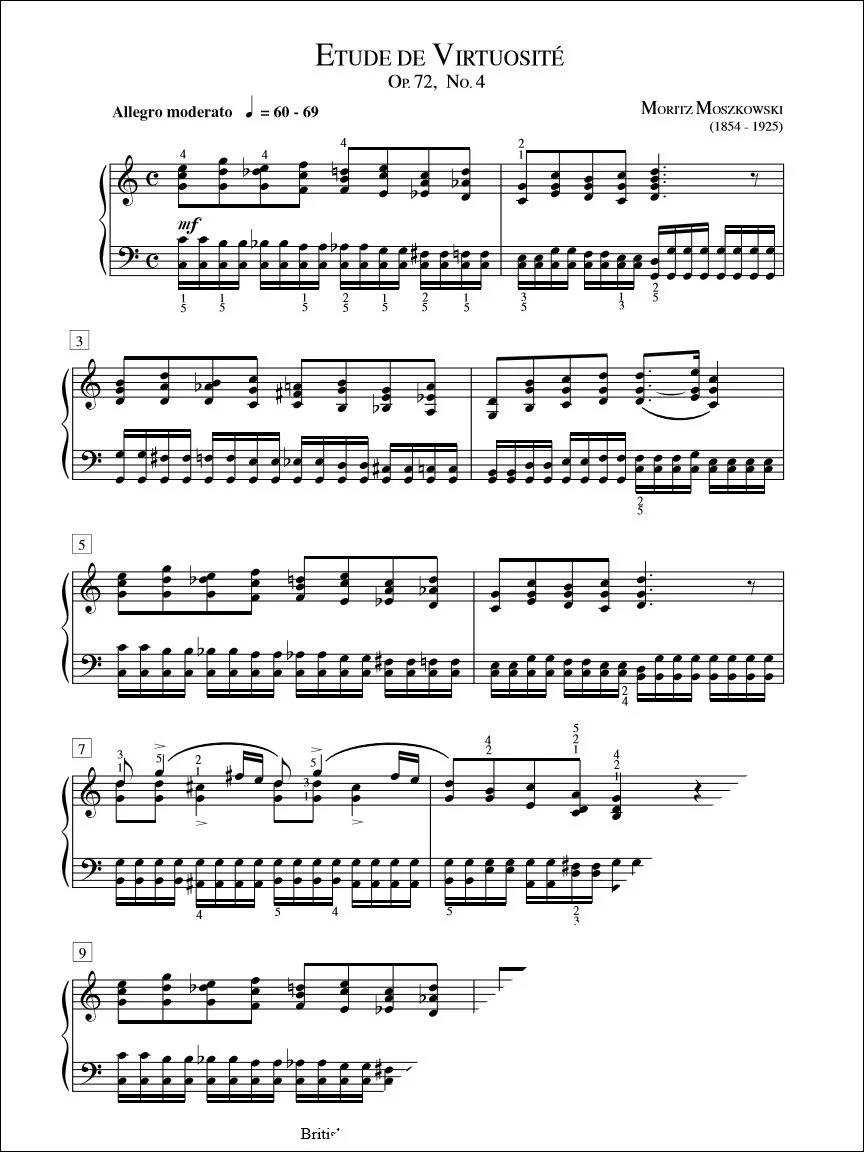 Etude de Virtuosite (Op. 72 No. 4) - Moszkowski